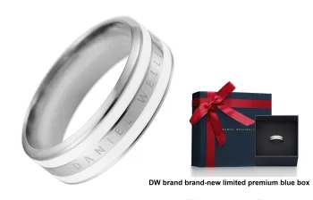 Daniel Wellington Stainless Steel Rings Unisex Porcelain White Silver
