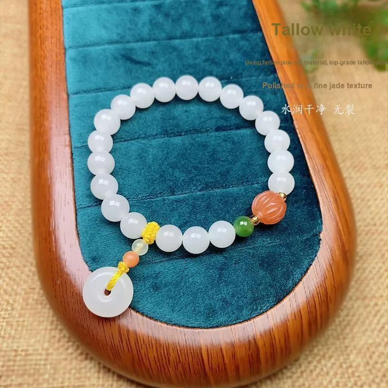 KUNYUYAO Hetian Jade Bracelets White Jade Unisex-8