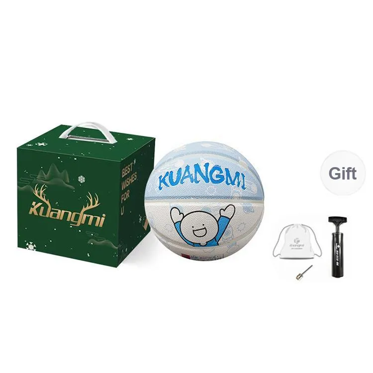 Kuangmi PU Basketball Blue White Size 6 Training Women's-4
