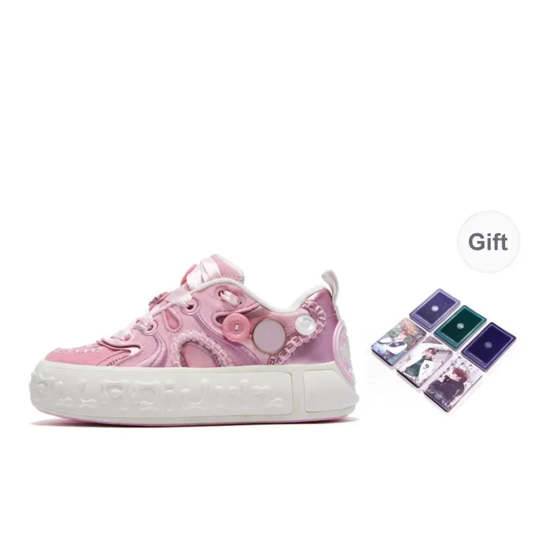 Palladium Anti Slip Wear Resistant Low Top Skateboard Shoes Unisex Light Pink-9