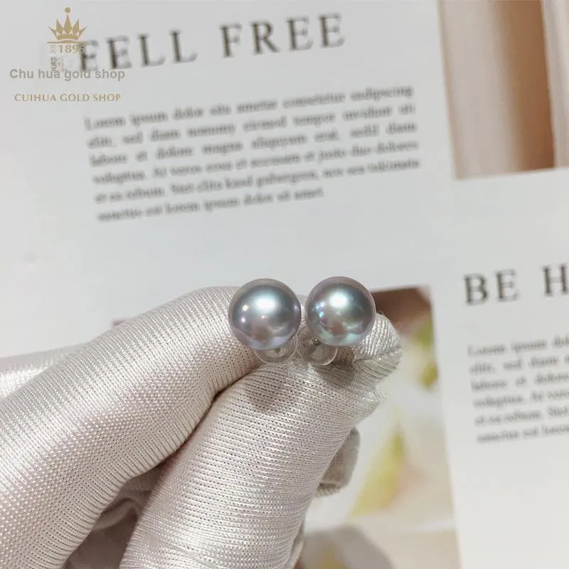 Cuihua Gold Shop Pearl Stud Earrings Women's-2
