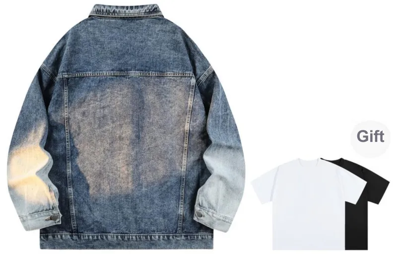 A.X.S.K Denim Jacket Unisex Denim Blue-1