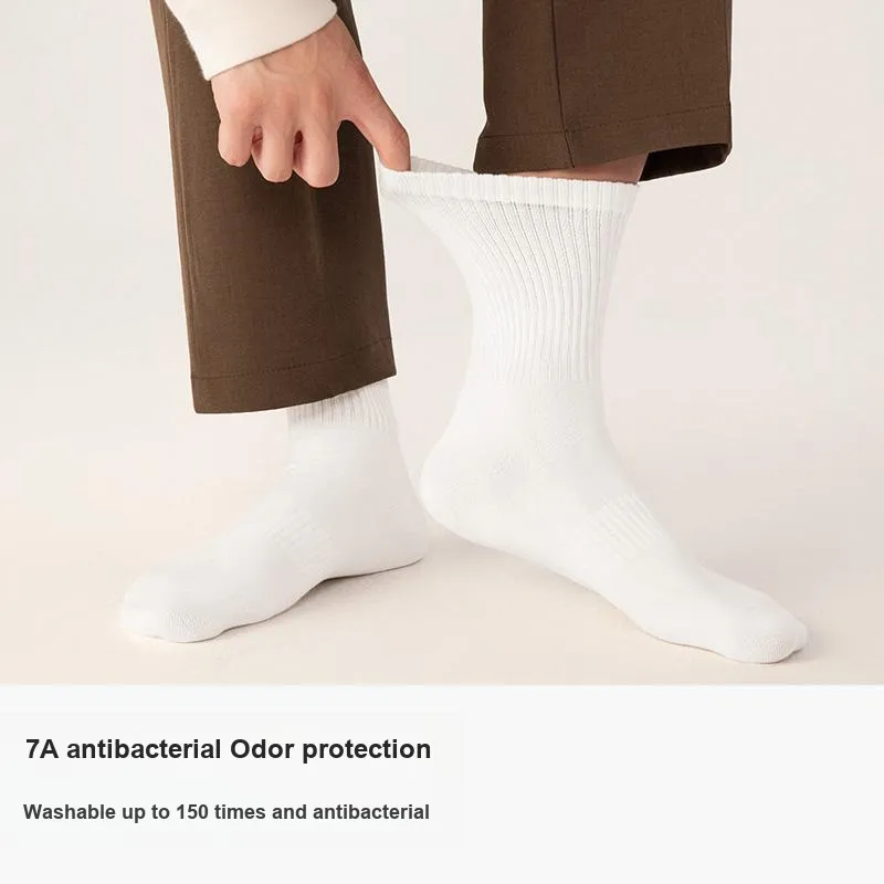 B&C.Room Mid Calf Socks Unisex 6 Pack Black White Gray-1