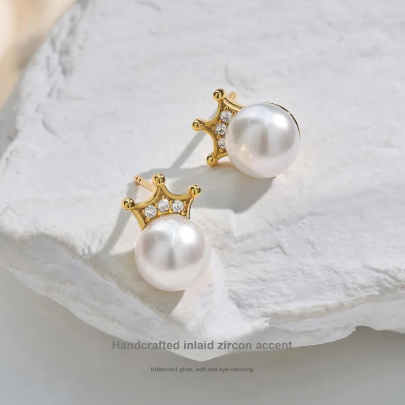 ME LUXE Pearl Stud Earrings Women's-3