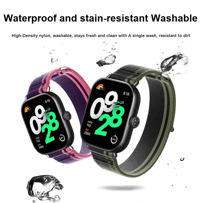 Fly Watch Band Xiaomi Red Beige Compatibility Nylon Material-2