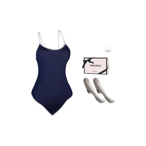 TLXT Синий Комбинезон + Сине-белые Носки для Студентов + Коробка Женское Боди