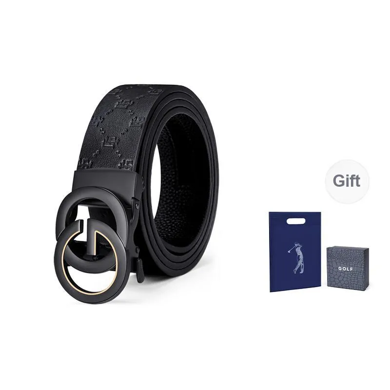 GOLF Top Grain Cow Leather Automatic Buckle Genuine Leather Belt Men's Multicolor 3.5cm-40