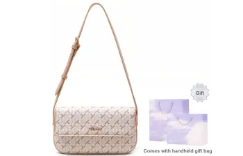 Teenmix PVC Envelope Bag, Shoulder Bag Medium Size Women's Cherry Blossom Pink/Mocha