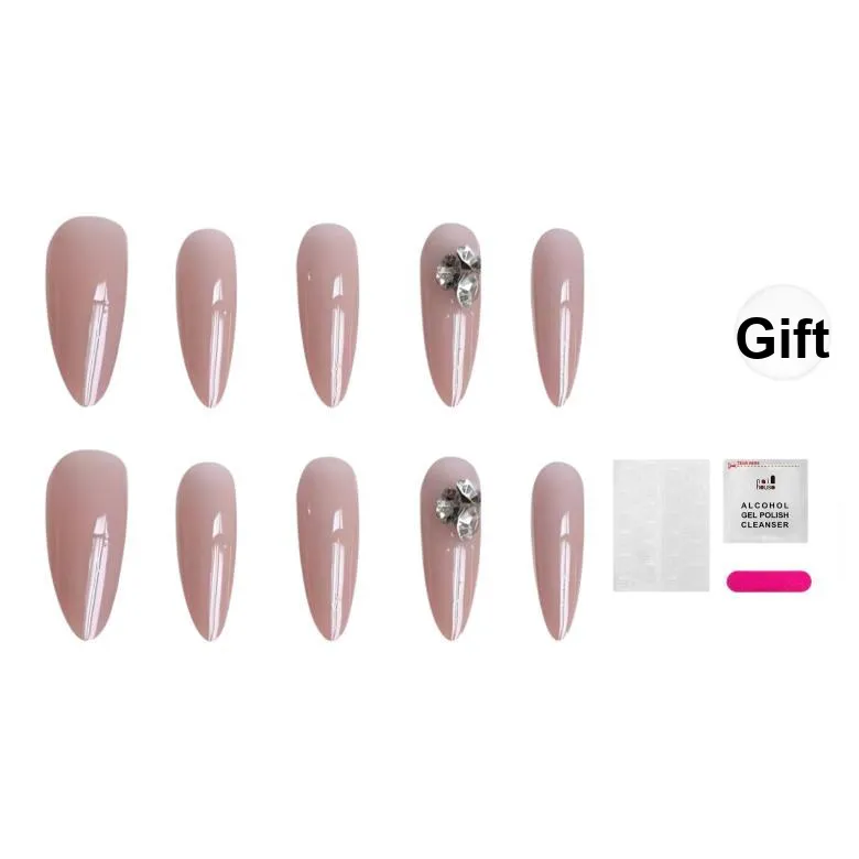 JIABITU Премиум Тяжелый Уход Осветляющий Универсальный Стиль False Nail Миндаль Все Сезон Зеленый Однотонный Стиль Instagram