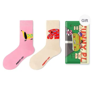 PL Mid Calf Socks Unisex Shopping Bag 2 Pack Mixed Color