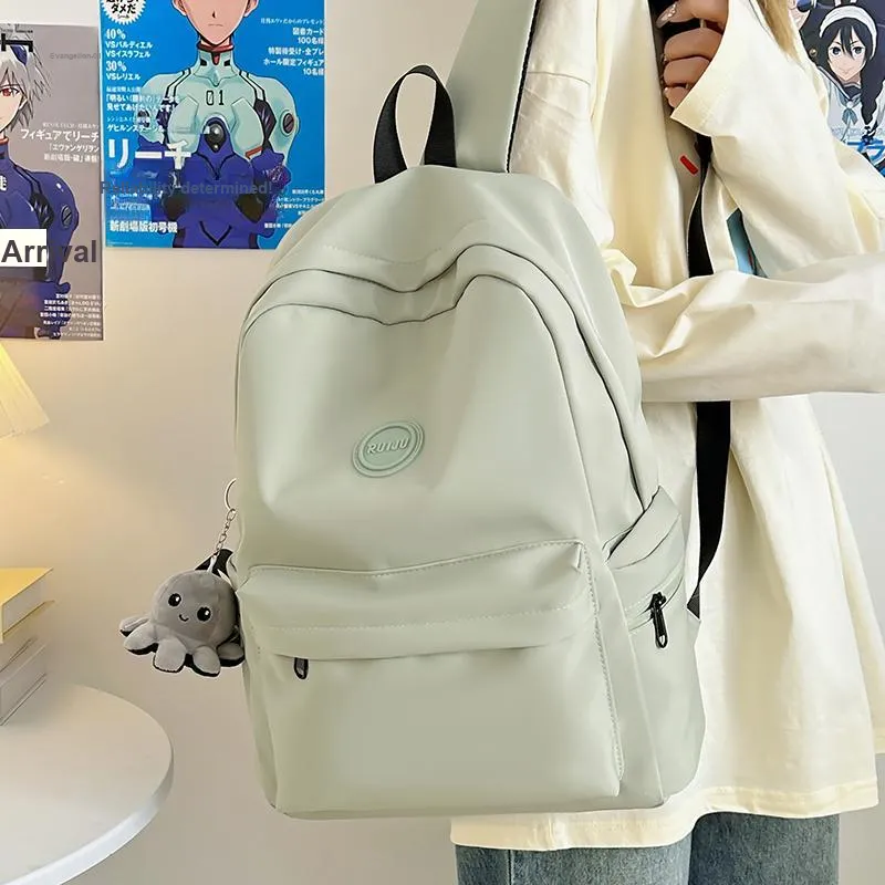 Single Warehouse Nylon Backpack Unisex White/Green/Brown/Black-9