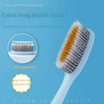 XIAONIULIXIANJI 3 Pcs Spiral Wire Dual-Head Adults Ultra-Soft Long Toothbrush Soft Bristles Supermarket Toothbrush