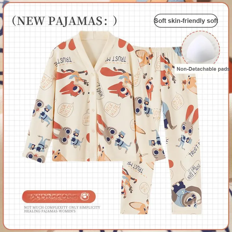 OUSHIBO Pajama Set Women's Apricot-1
