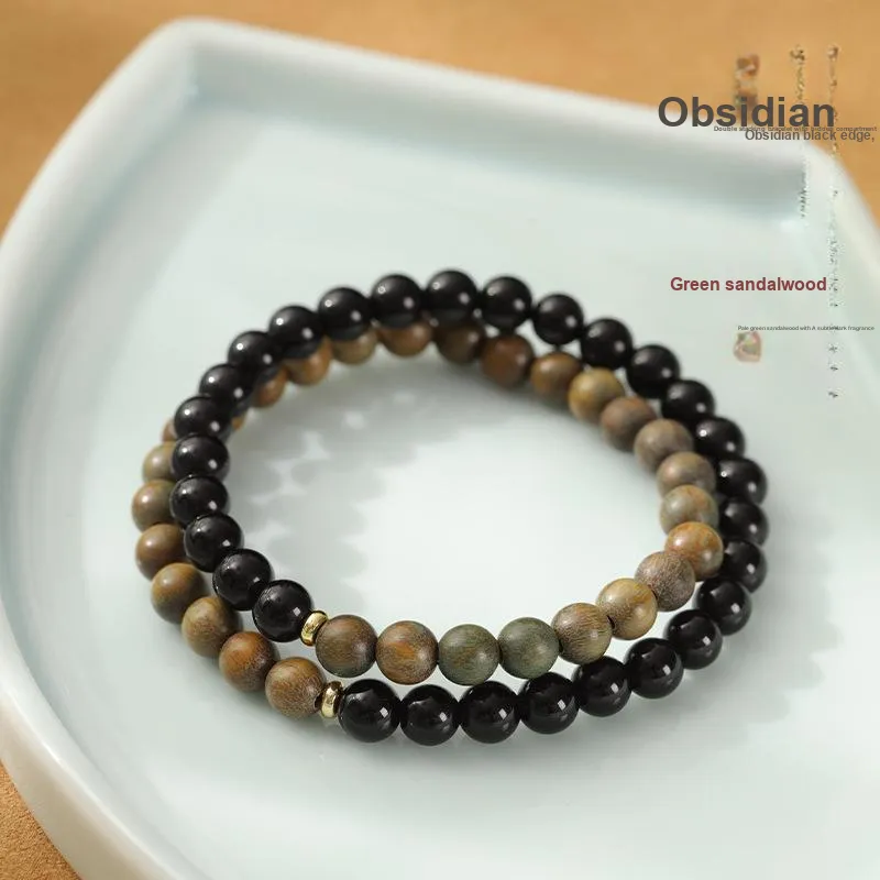 HANCANG Green Sandalwood Bracelets Unisex-2