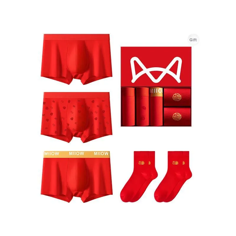 MIIOW Underwear Gift Box Men's 3 Pack+2 Pack Socks-8