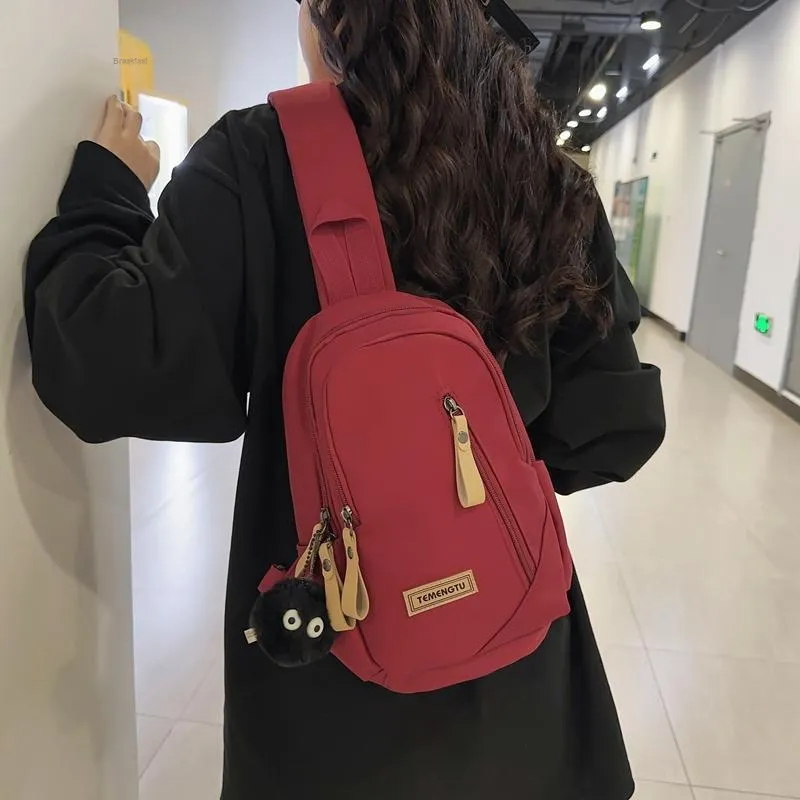 Travel Nylon Shoulder Bag, Crossbody Bag, Sling Bag Regular Unisex Black/White/Coffee/Khaki/Red-24
