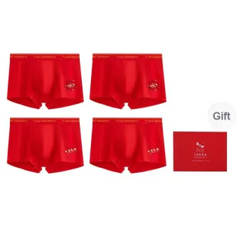 RED DRAGONFLY Cotton Panties Men's 4 Pack Gift Box Set