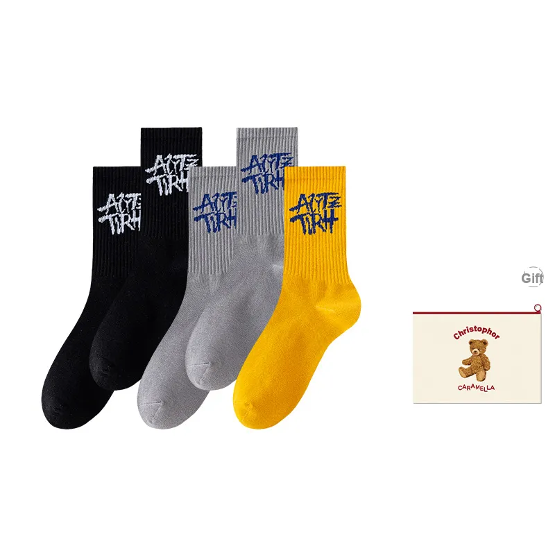 Caramella Mid Calf Socks Men's Shopping Bag Combo-16