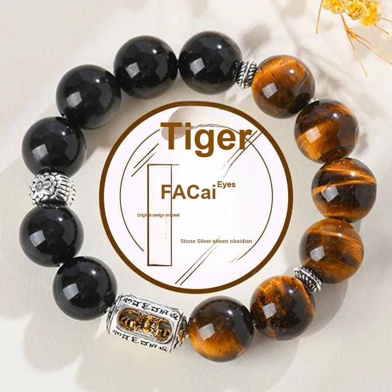 Regalrose Tiger's Eye Stone Bracelets Unisex-2