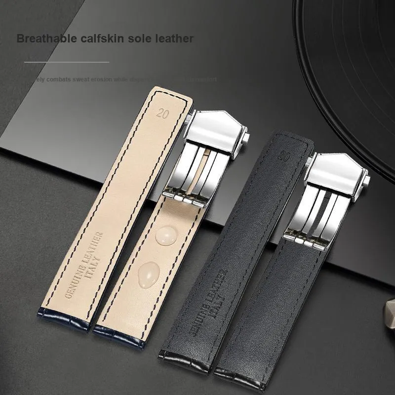 MILANQIAN M&Q Watch Band TAG Heuer Compatibility 204mm Cowhide Leather Material-16