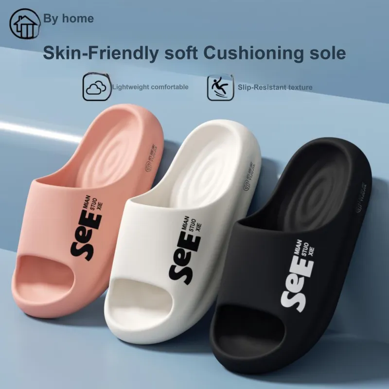 Stay At Home Bathroom Slip Resistant Waterproof Couple Summer Seaside Beach Walking Squashy And Bouncy Feeling Slippers-10