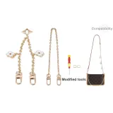 White Four-Leaf Clover 30cm+Gold-Tone Decorative Chain 40cm[Includes Modified Accessories]