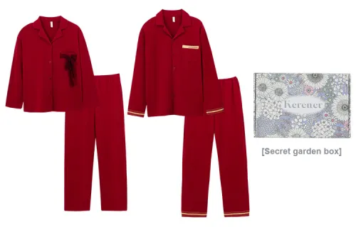 Kerener Pajama Set Fall Unisex Red