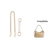 [Gold-Tone Two-Piece Set]Pearl Chain+Decorative Chain 45cm