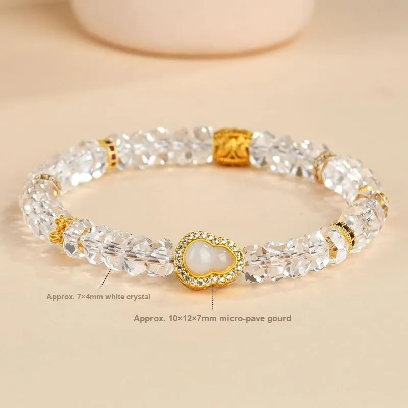 PUENTE Cut White Crystal Bracelets Women's-2