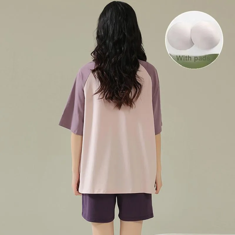 Follow The United States Pajama Set Women's Dark Purple-1