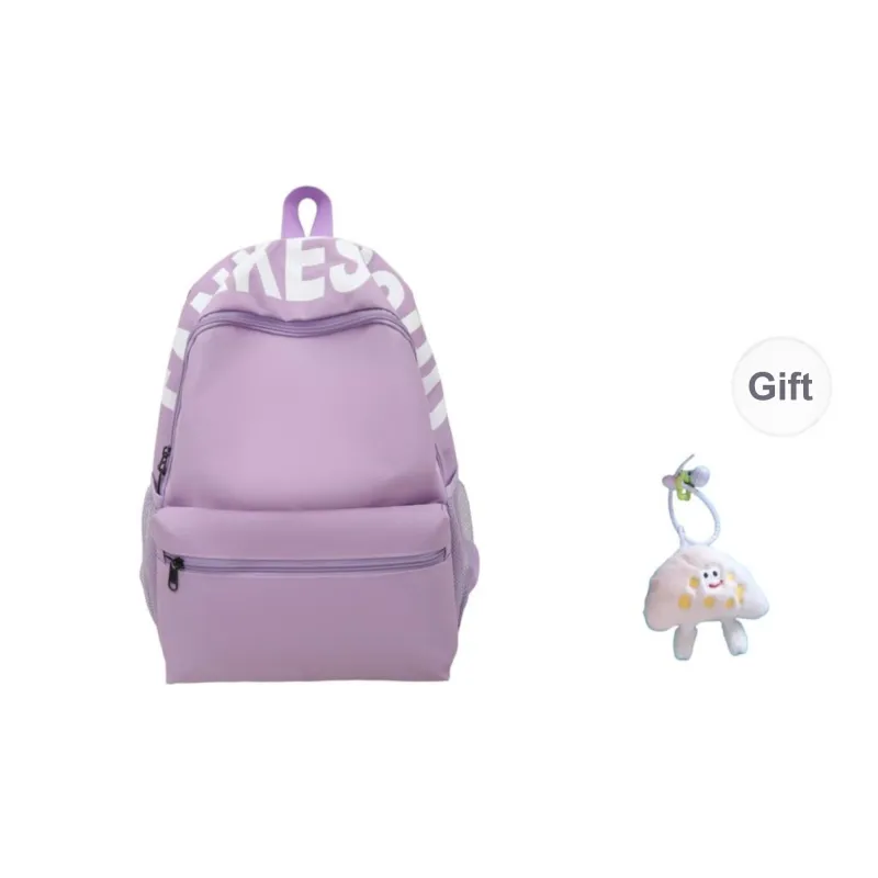 BRABOSTON Nylon Backpack Unisex Light Gray/Pink/Violet/Black/Red/Yellow-24