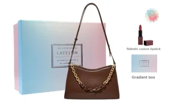LA FESTIN Cow Leather Crossbody Bag Baguette Bag Shoulder Bag Women's Ecru/Latte Brown/Cream Yellow