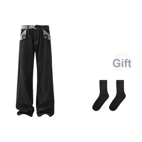 VESIBO Оригинальный Черный Деним Унисекс Джинсы