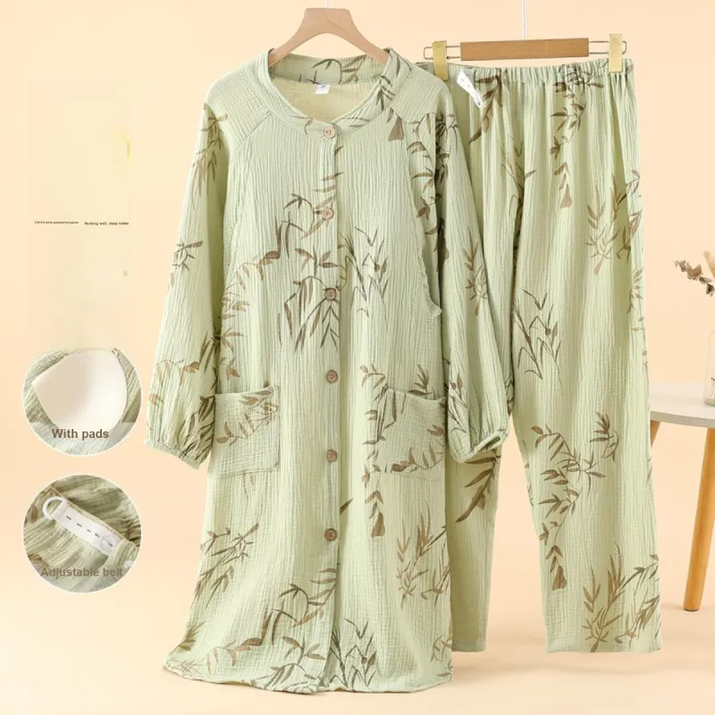 FARO Pajama Set Women's Bamboo Green-1