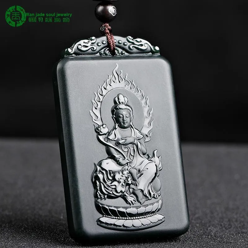 WANYUHUN Hetian Jade Pendants Green Jade Unisex-21
