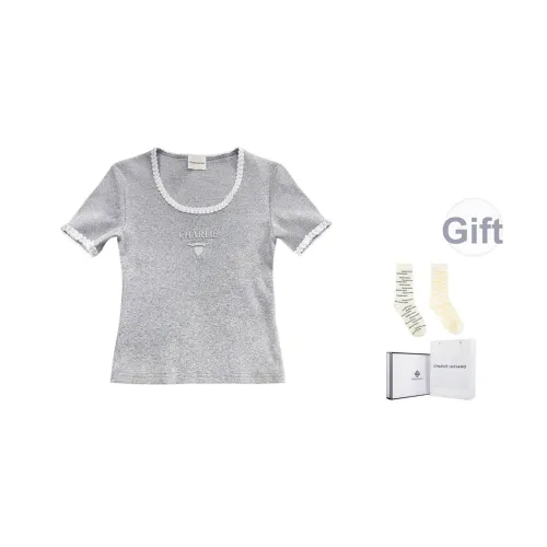 Charlie Luciano T-Shirt Женская Серого цвета