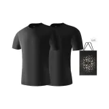 Crew Neck 2 Pack (Black+Black) 2 Pcs, Easy to Wash!