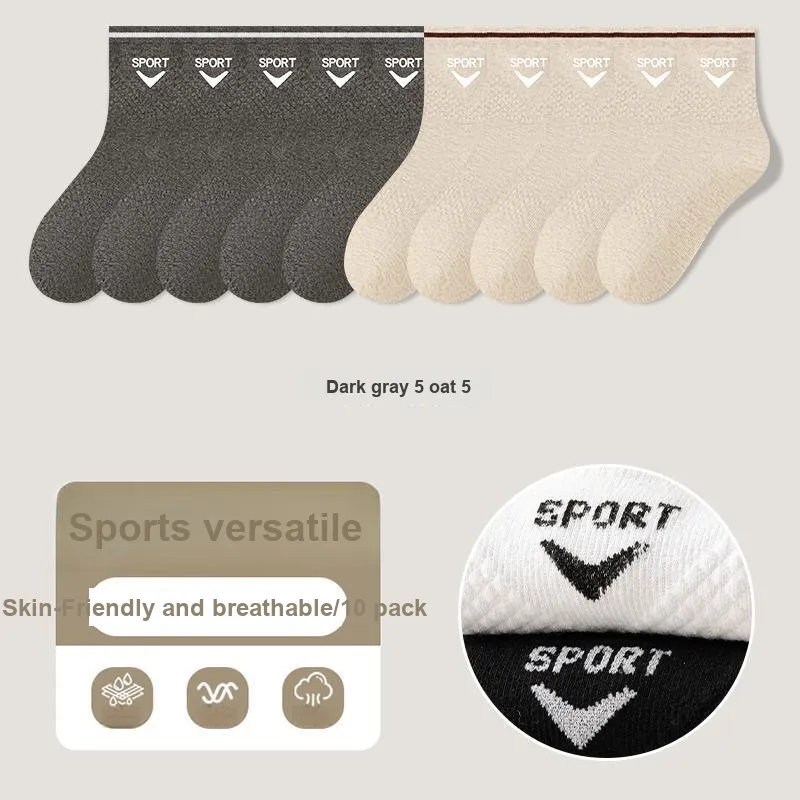 KJ Mid Calf Socks Men's Box Of 10 Packs Mixed Color-16