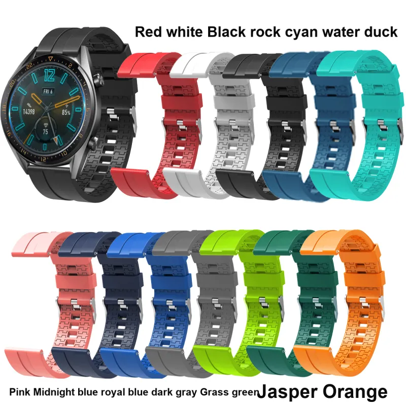 CHRROTA Compatibility Huawei GT3/GT2e Silicone Strap Replacement Fluoroelastomer Strap Watch GT Strap Watch Strap-2