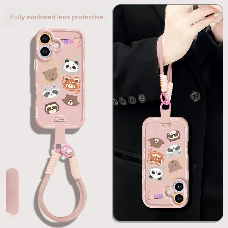 Sen Dog Silicone Material Cartoon With Lanyard Crossbody Phone Cases Compatible With Apple 16 Pro Max/Pro/Plus/15/14/13-9
