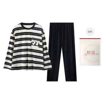 Red Beans At Home Pajama Set Women's Black White