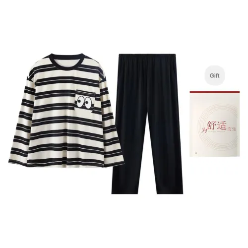 Red Beans At Home Pajama Set Women's Black White