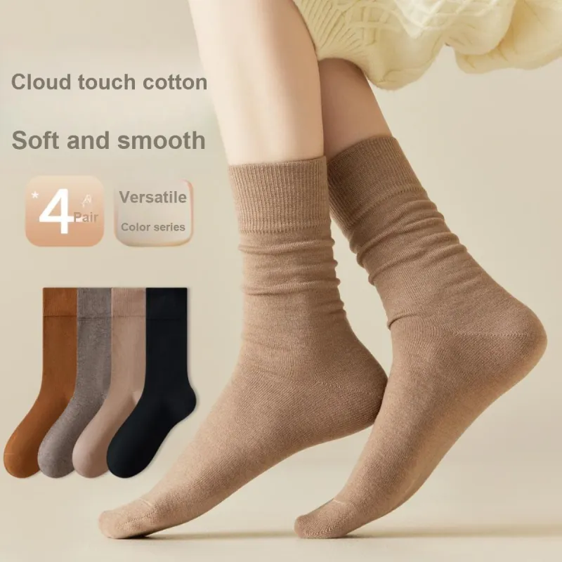 MIIOW Mid Calf Socks Women's 4 Pack-9