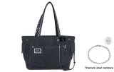 Black Tote+Titanium Steel Necklace