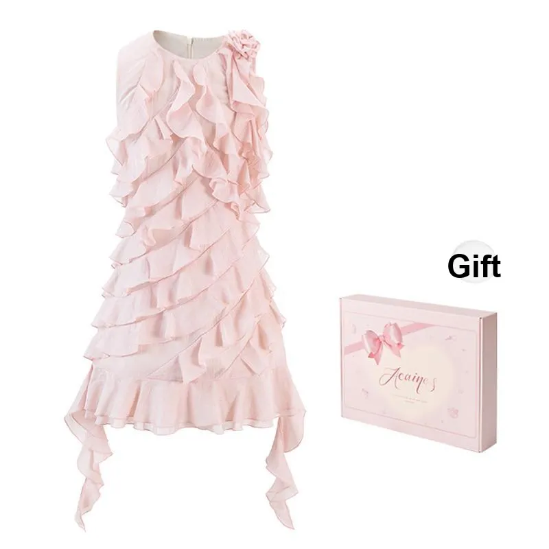 ACAINES Sleeveless Dress Women's Cream Light Pink-7