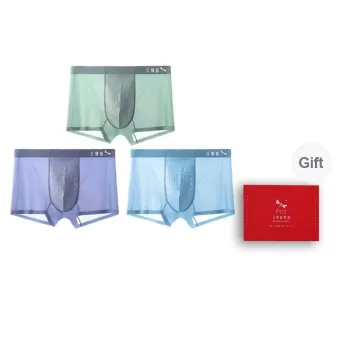 RED DRAGONFLY Ice Silk Panties Men's 3 Pack Gift Box Set