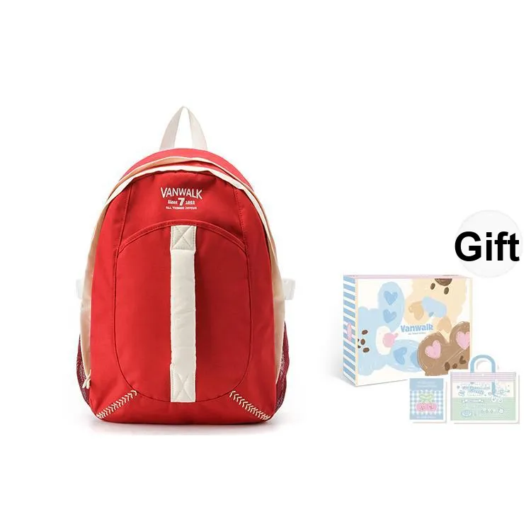 VANWALK Polyester Backpack Tubas Unisex Vintage White/Baseball Red/Vintage Green-8