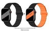 Apple Silicone Strap-Midnight Black * Black Orange