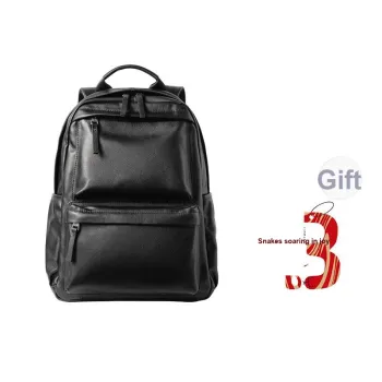 Sharkborough Cow Leather Backpack Regular Men's Black