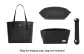 Black with Silver Buckle Stress-Relief Shoulder Strap Pad (New Upgrade · More Invisible)+Storage Liner Set